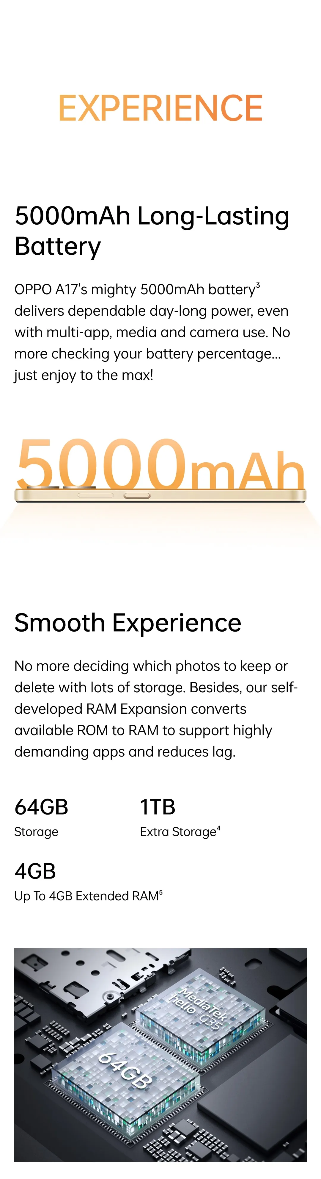 Oppo A17 - 4/64GB quality,Q 80 - Oppo A17 - 4/64GB