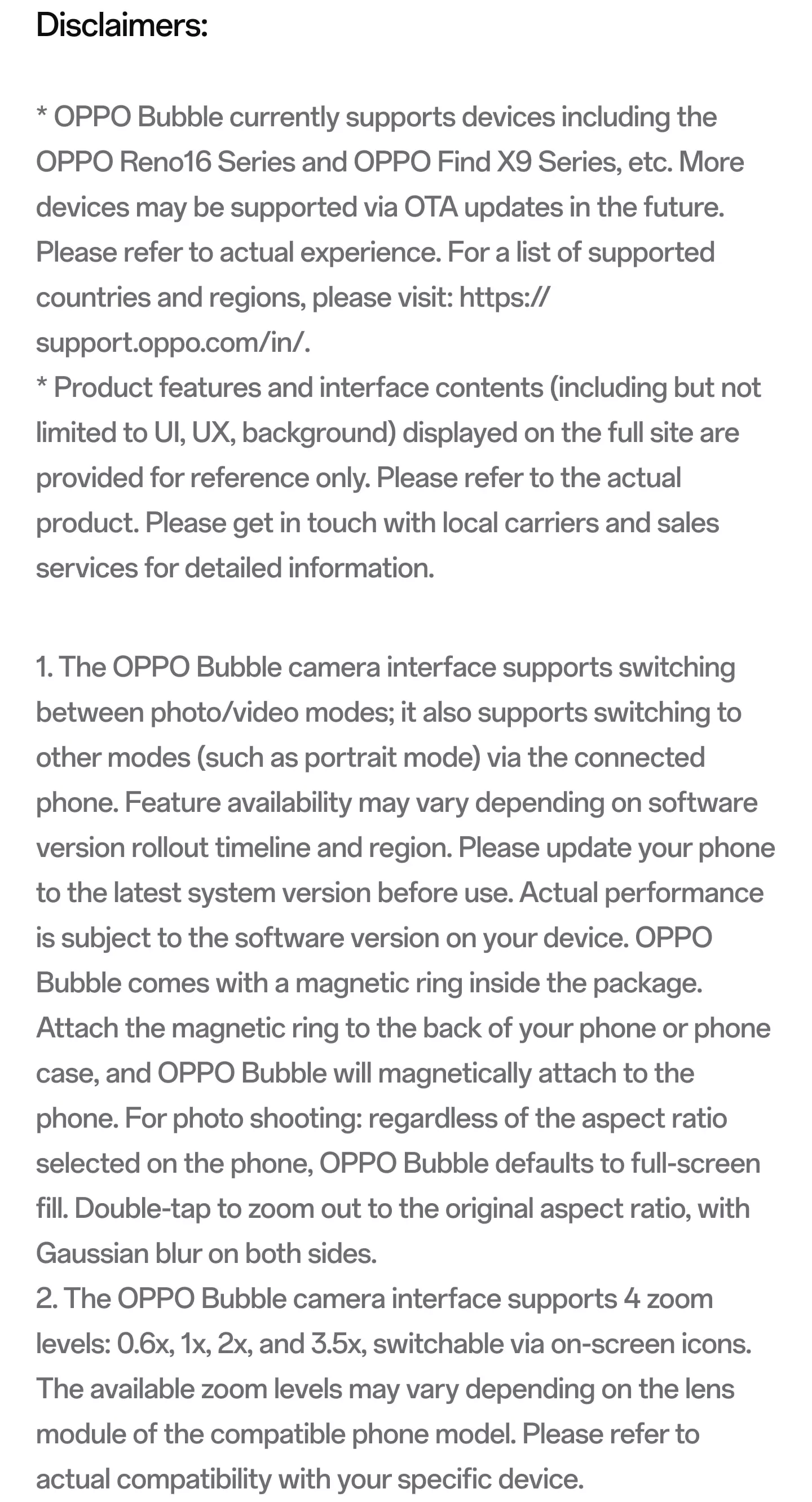 OPPO Bubble quality,Q 80 - OPPO Bubble